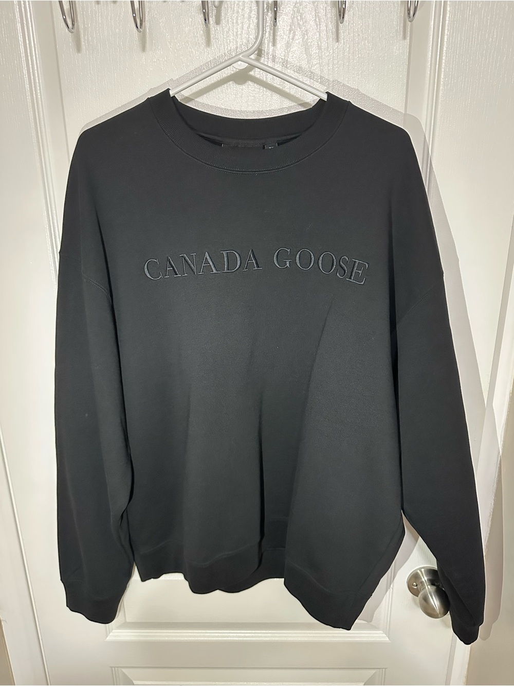 Canada Goose Men’s Black Logo Rove Crewneck Sweater